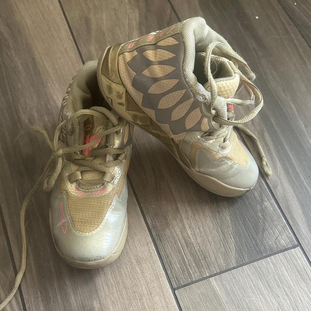 Puma Kids Gold and Gray Sneakers